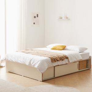 헤이몰리 쑥쑥 무헤드 슬라이딩 수납 침대 Q 본넬 매트