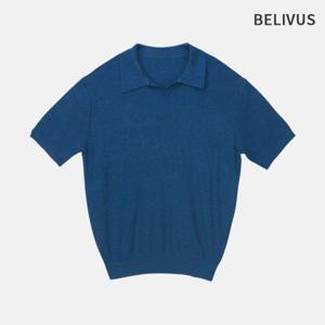 빌리버스 남자 반팔 오픈카라 니트 티셔츠 BXR020