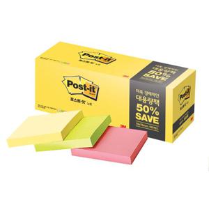 3M 포스트잇 대용량팩 654-20A 76X76mm 포스트잇 문구 스티커노트 무지메모지 접착용메모 접착메모지 메모