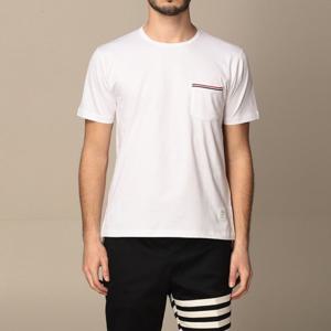 [THOM BROWNE] 삼선 포켓 반팔 티셔츠 MJS010A 01454 100