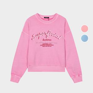 [버커루]여성 크롭 워싱 아트웍 맨투맨 B241TS530P