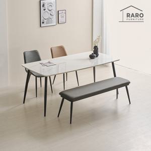 라로퍼니처 브룩스 유광 1800 저소음 세라믹 6인 식탁 세트 (의자2+벤치1)