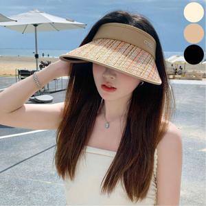 컬러 밀짚 햇빛차단 썬캡 휴양지 비치 모자 선캡