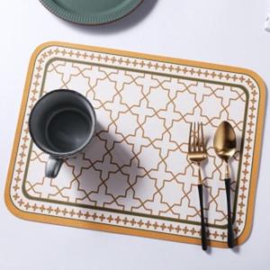 아망뜨 북유럽풍 가죽 식탁매트(크로스카멜) (45x30cm