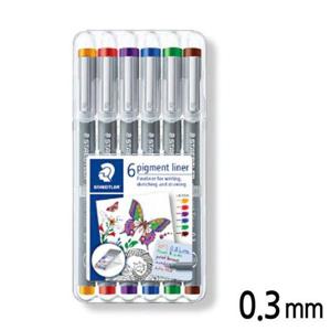 스테들러 308 피그먼트 라이너 6색 세트 (0.3mm)