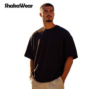 샤카웨어 가먼트다이 맥스 헤비웨이트 무지 오버핏 레이어드 반팔 티셔츠 블랙 GDS02