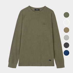 [버커루]남성 와플 베이직 라운드 긴팔 티셔츠 B245Z1050P