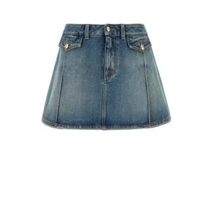 알렉산더 맥퀸 미디 스커트 817595QMACV 4315 LIGHT BLUE