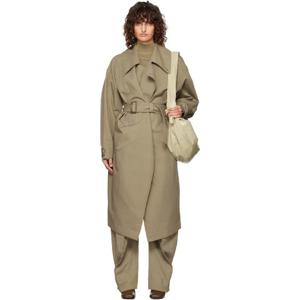 르메르 트렌치코트 카키 코튼 트렌치 코트 242646F067000