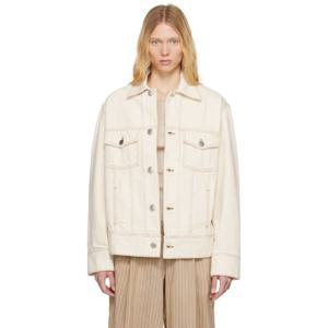 AMI Paris 청자켓 오프 화이트 코튼 아미 파리 트러커 데님 재킷 251482F060000