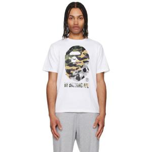 BAPE 티셔츠 화이트 퍼스트 카모 크레이지 바이 베이딩 에이프 티셔츠 251546M213150