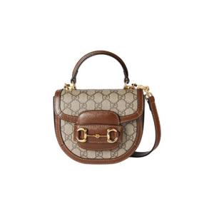 구찌 홀스빗 1955 미니 탑 핸들백 베이지 에보니 781387-92TCG-8563