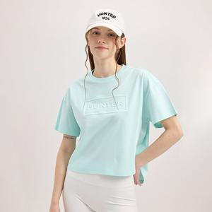 [WOMEN] 클린 코튼 엠보 로고 티셔츠 - 제이드 HCW0001ATZJAD