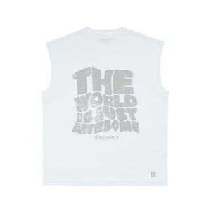 디스커버리 남성 핫썸머 그래픽 슬리브리스 워터티셔츠 DMSW77053WHS