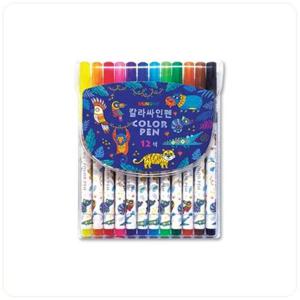 문교 밝은 칼라사인펜 12색 1개
