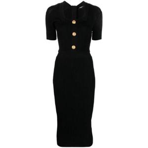 25 FW 발망 스퀘어 넥 골지 미디 드레스 BF1RK060KE18 TP432074304