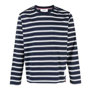 톰브라운 스트라이프 오버사이즈 긴팔 티셔츠 네이비 MJS225A J0086 415