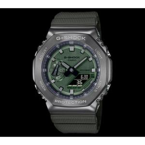 [지샥]지얄오크 메탈베젤 GM-2100B-3ADR 카키컬러 방수시계