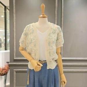 [아니베에프]A55KCD400_플라워 오브제 숏가디건