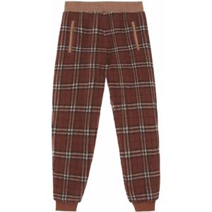 버버리 브라운 체크 엘라스틱 웨이스트밴드 팬츠 8047870 BROWN