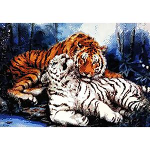 아트박스/퍼즐사랑 호랑이 커플 (패브릭형) 보석십자수 40x60