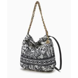 [헤지스ACC] 시그니처 H 뜨왈 자카드 체인 호보 숄더백L HIBA5F672N3