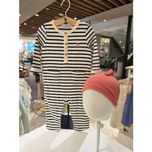 [블루독베이비] 25 FW(NY)골지STRIPE 우주복(45A7067503)신생아 출산 백일 돌 선물 조카 유아 (45A7067503)