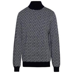 Balmain 모노그램 인타르시아 니트 롤넥 스웨터 BH1KF010KB03 GGD TP935533552