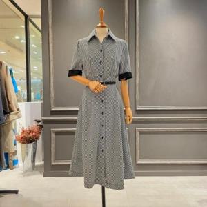 [아니베에프]A56WOP500_소매롤업 잔체크 원피스