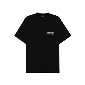 남성 발렌시아가 폴리티컬 캠페인 라지 핏 티셔츠 블랙 641675TKVJ11070