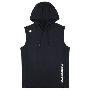 데상트 남성 후드형 슬리브리스 SP321TST72BLK