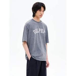 (225642BQ3P) [에잇세컨즈] 피그먼트다잉 컬러 그래픽 티셔츠  블루