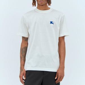 25 FW 버버리 EKD 시그니처 로고 자수 반팔 티셔츠 화이트 8088295 B7347