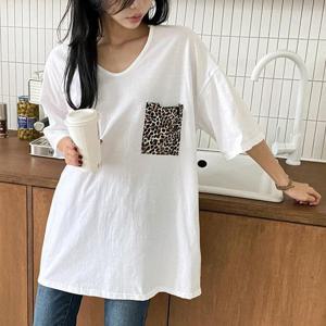 빅사이즈 506 호피패턴칠부티셔츠 DNOG451