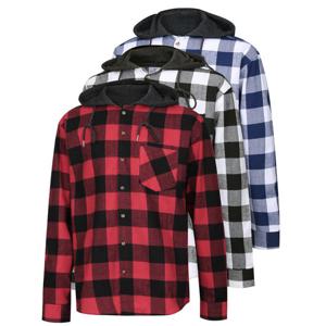 [파파브로]남성 글렌체크 긴팔 후드셔츠 남방 MS-SHA-Q036