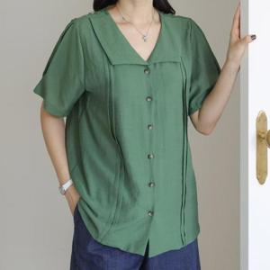 빅사이즈 507 가벼운두줄핀턱블라우스 DLYU542