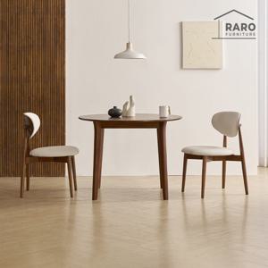 라로퍼니처 플레인 원형 1000 고무나무 원목 식탁 세트 (식탁+의자2)