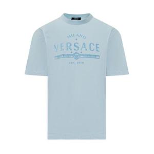 베르사체 반팔 티셔츠 10133021A13421 2VF50 PASTEL BLUE STAMPA