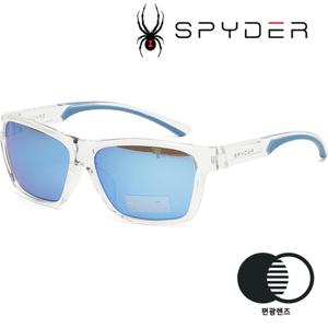 스파이더 스포츠 편광 선글라스 투명 뿔테 블루 미러 등산 트레킹 낚시 SP6021 000