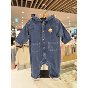 [블루독베이비] 25 FW(블루)후드 데님 우주복(45A1360101)출산 백일 돌 선물 간절기 조카 유아 아가옷 (45A