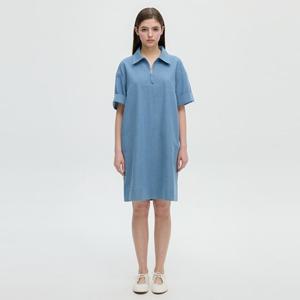 [올리브데올리브]반집업 데님 원피스 (OH5MO581)