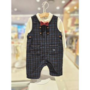 블루독베이비[hu] 25.FW NY)멀티체크세트형우주복 45A13-601-04 정장수트 외출우주복 티셔츠 우주복세트