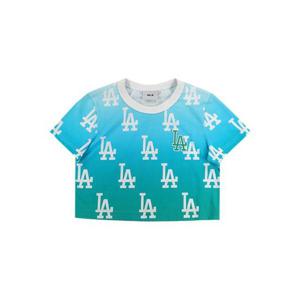 MLB 여성 그라데이션 모노그램 크롭 티셔츠 3FTSM6123-07GNL