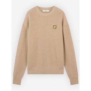 라프리마 메종키츠네 폭스 헤드 패치 컴포트 리브 점퍼 볼드 리브드 니트 LM00818KT1093 H251