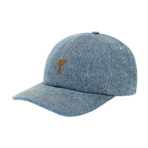 AMI UCP264 DE0046 480 아미 드 꾀흐 하트 로고 자수 데님 볼캡