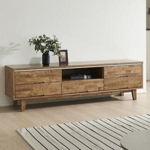 G493 고무나무 원목 수납 거실장 1500