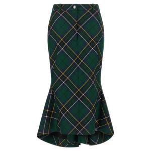 알렉산더 맥퀸 미디 스커트 839654QJAFI4348 Green