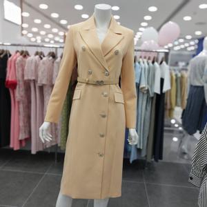 [아니베에프]A43WOP300 카라넥 앞여밈버튼 H라인 원피스