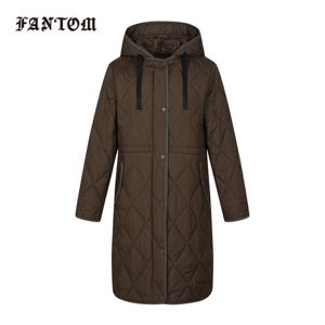[팬텀] 여성 다이아 퀼팅 롱패딩 후드 점퍼 221E3JP102_KH