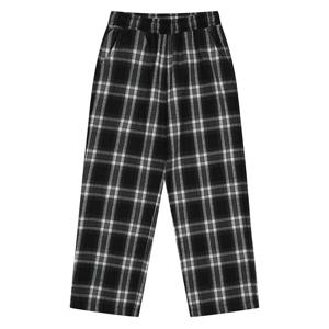 소이 남아 밴딩 체크 와이드 팬츠 23F5202_BK